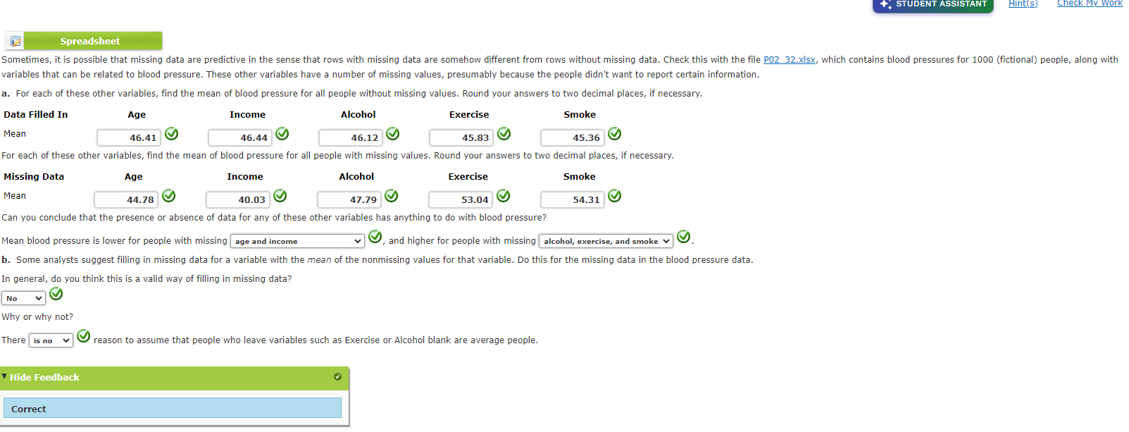 ISM3116 Introduction to Business Intelligence Missing Data Blood Pressure Analysis