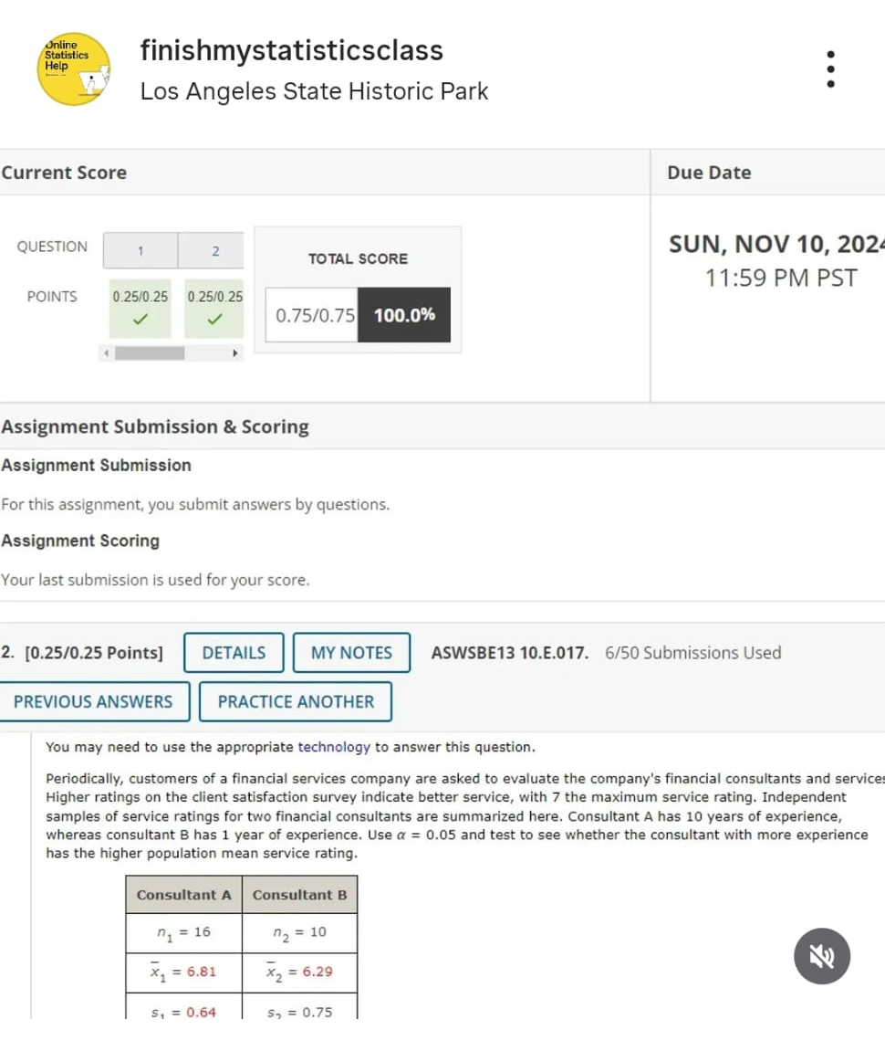 We Can Complete Your Entire Statistics Course From Start to Finish